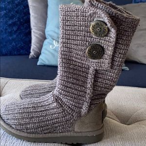 UGG size 13 Girls Cardy knit boot gray